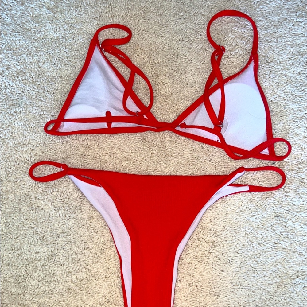 Shein Ribbed Triangle Bikini - Picture 4 of 4